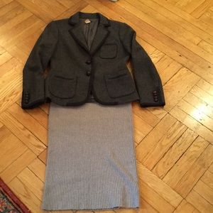 Grey Cotton Pencil Style Sweater Skirt Size M